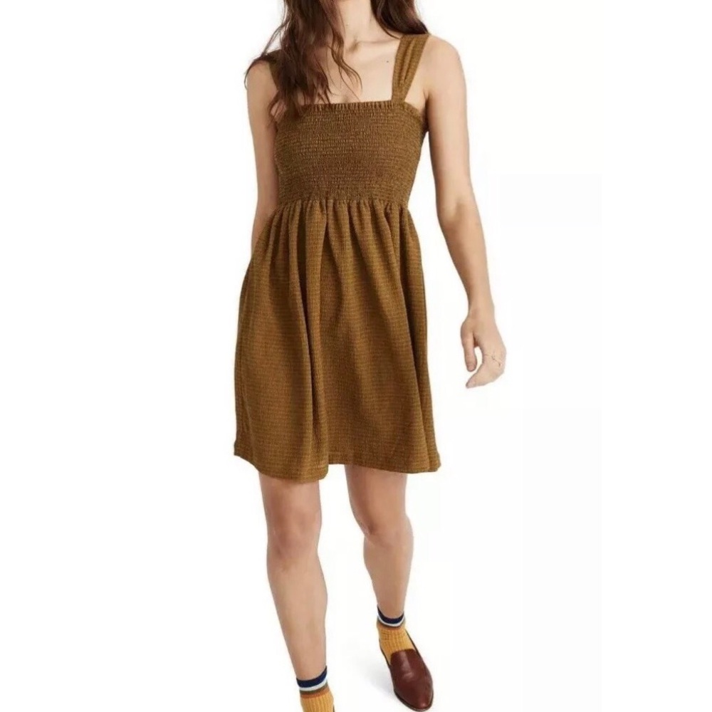 Madewell Dress Sleeveless A-Line Casual Stretchy Olive Mini Sundress Womens XXS